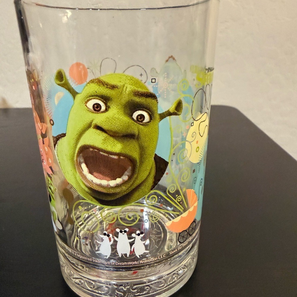 Shrek Baby McDonalds Anchor Hocking Glass 2007 Shrek The Third Collectible